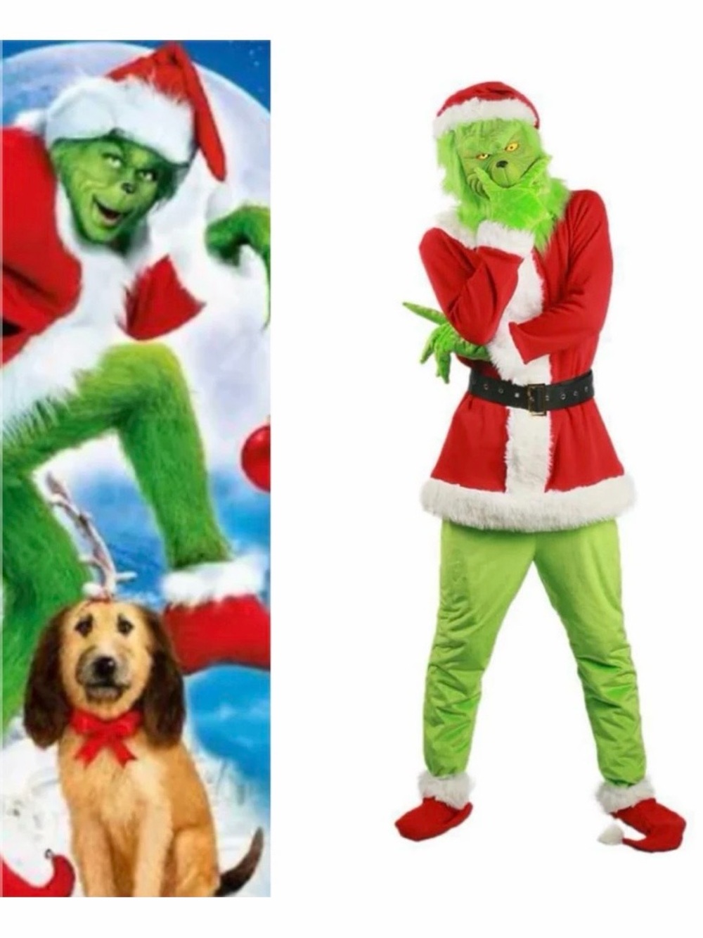 Unisex Grinch Santa Costume Size 2XL